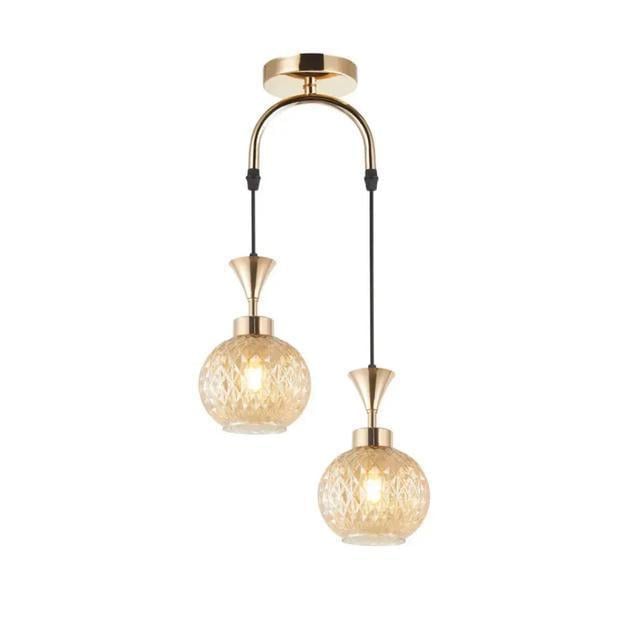 Люстра підвісна Valeso Interees з металевим кріпленням 2хЕ27 IP20 240W Золотий (V-W8001-2 Amber)