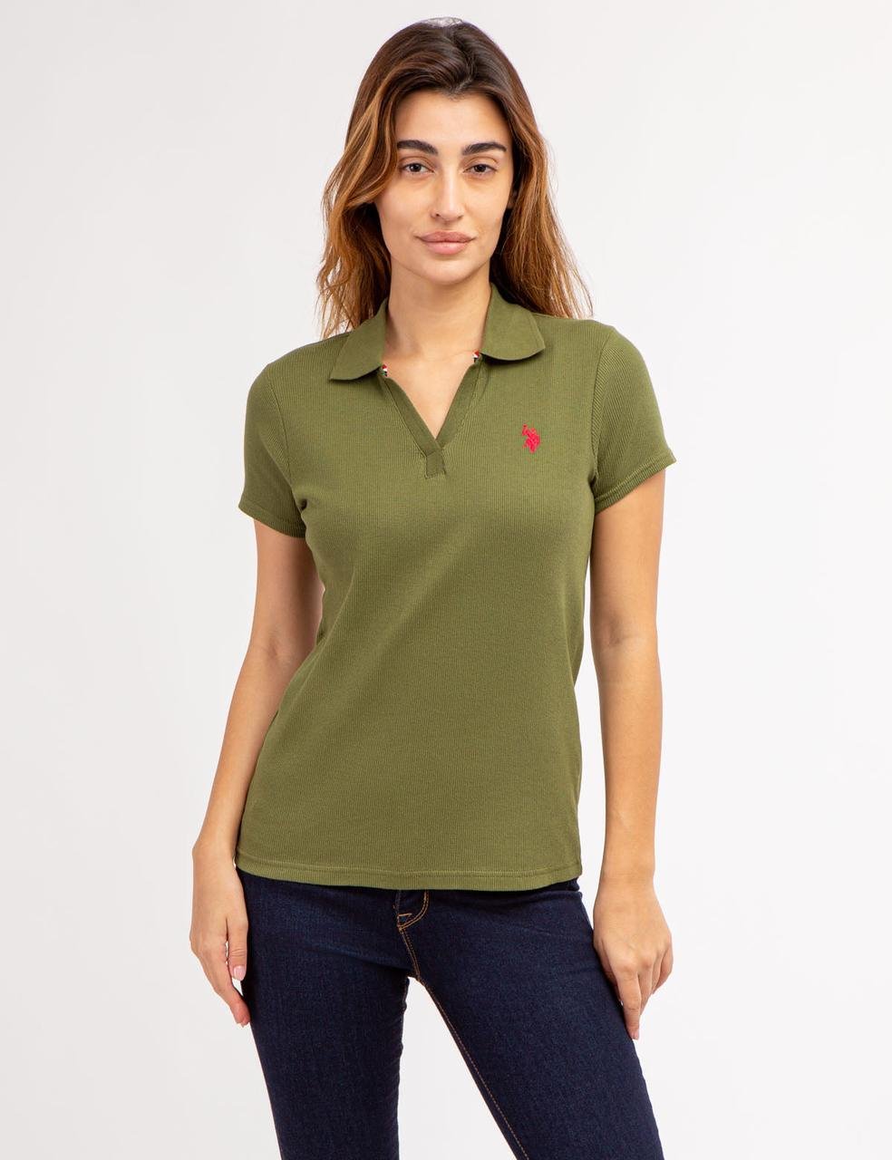 Футболка-поло жіноча U.S. Polo ASSN CYPRESS OLIVE XS Зелений (2222829849)