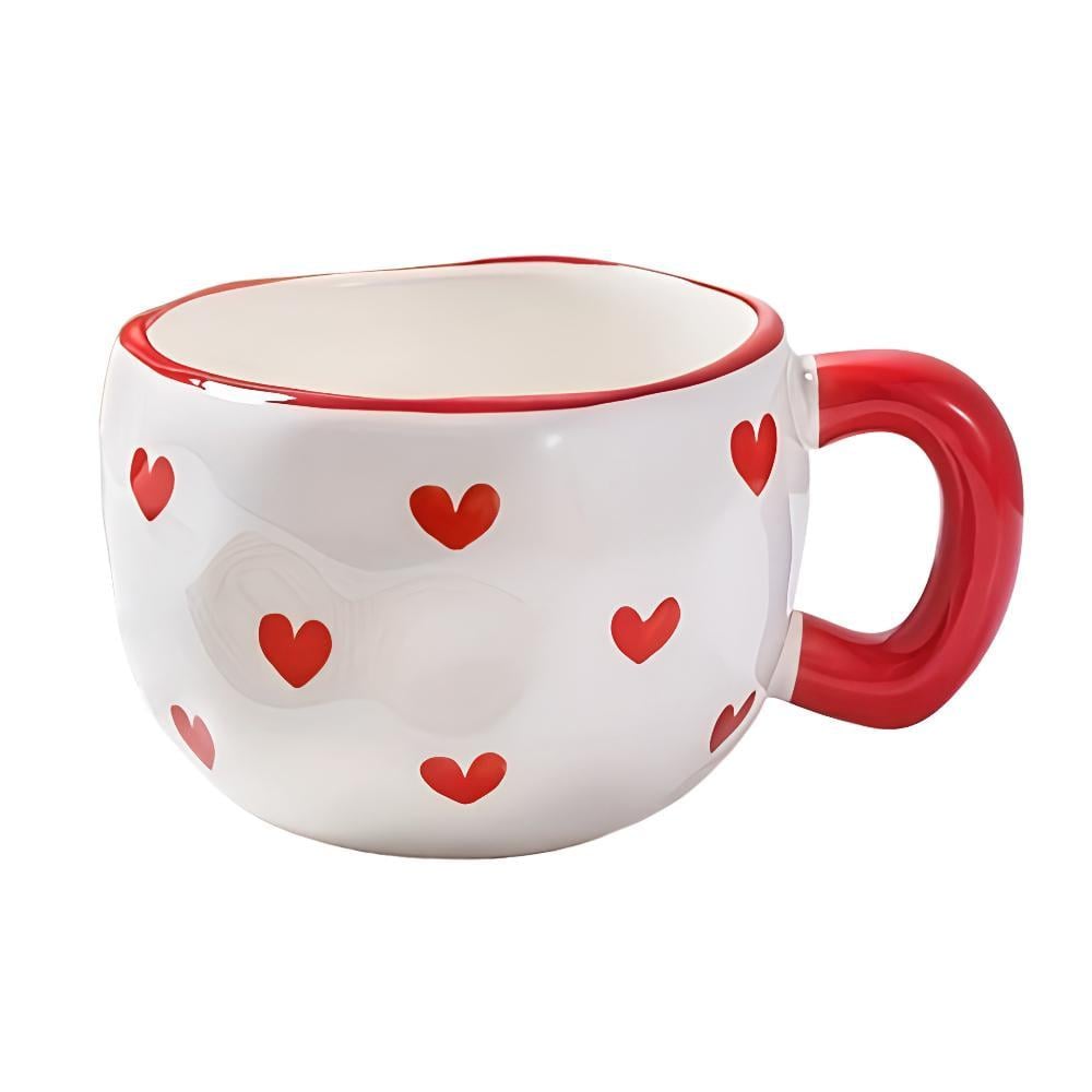 Чашка романтична Ковток кохання для ранкової кави глянцева кераміка з сердечками подарунок для закоханих 220 мл Білий