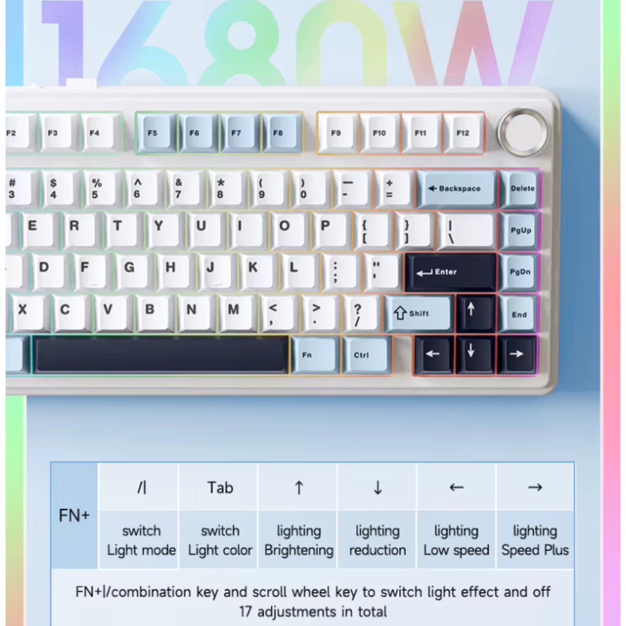 Клавиатура механическая Aula F75 с RGB подсветкой Contour Lines White - фото 4 Клавиатура механическая Aula F75 с RGB подсветкой Contour Lines White - фото 4