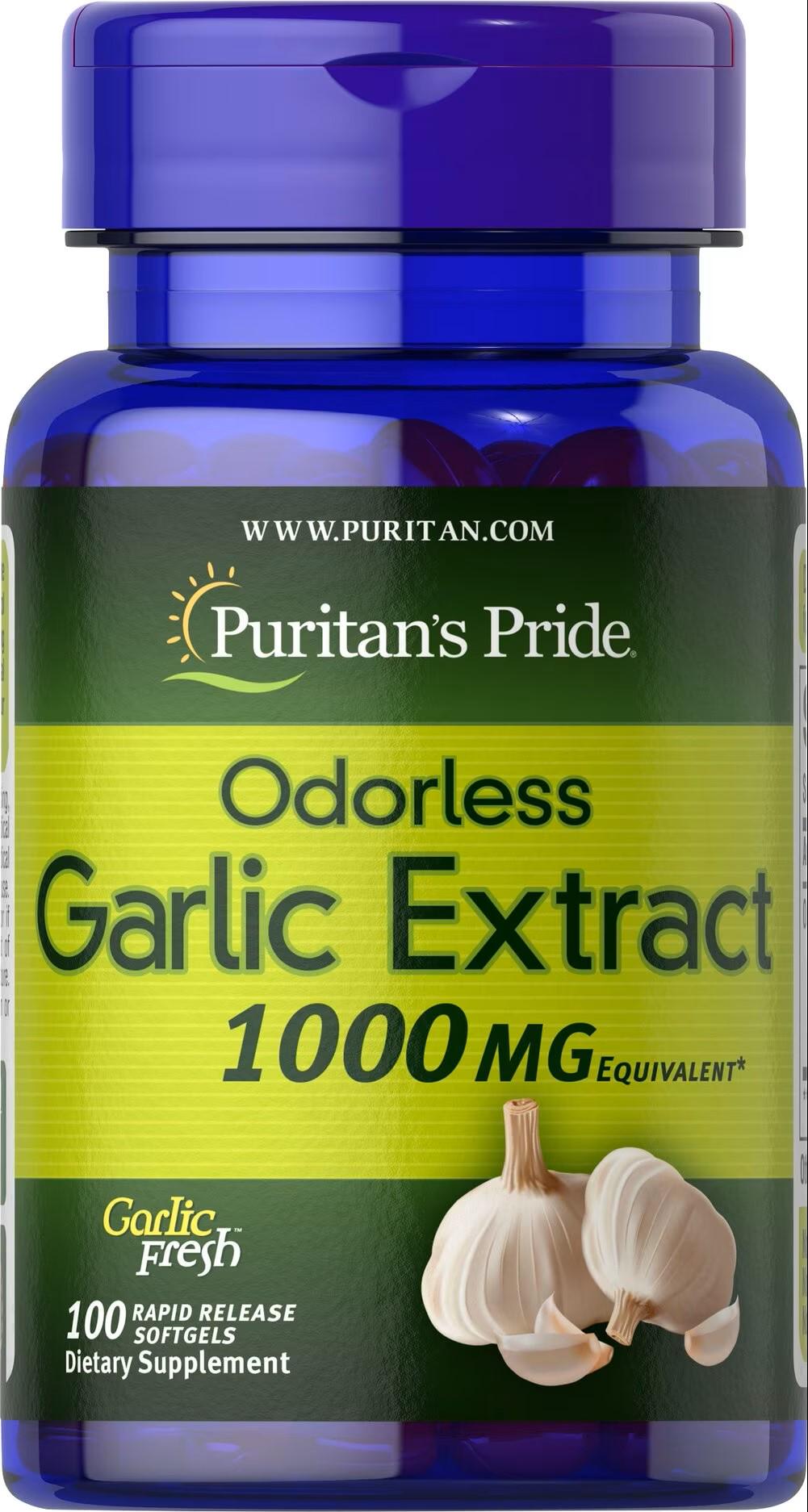 Чеснок Puritan's Pride Garlic Odorless 1000 mg 100 капс.