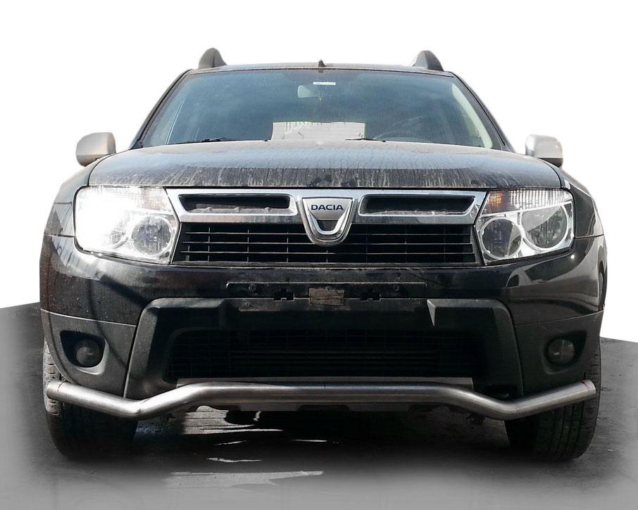 Передній захист ST012 CAN для Dacia Duster 2008-2018 рр. нержавіюча сталь Хром