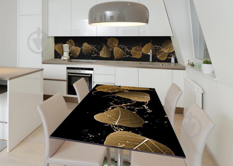 Наклейка 3Д виниловая на стол Zatarga «Танец листев и дождя» 600х1200 мм для домов, квартир, столов, кофейн