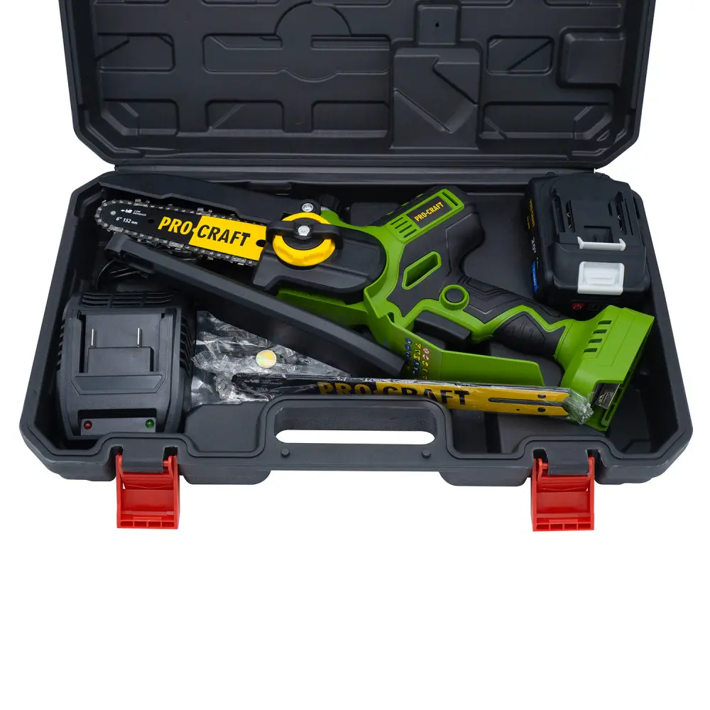 Пила бесщеточная аккумуляторная ProCraft PKA32Li с 1 аккумулятором и зарядным устройством с кейсом - фото 12 Пила бесщеточная аккумуляторная ProCraft PKA32Li с 1 аккумулятором и зарядным устройством с кейсом - фото 12