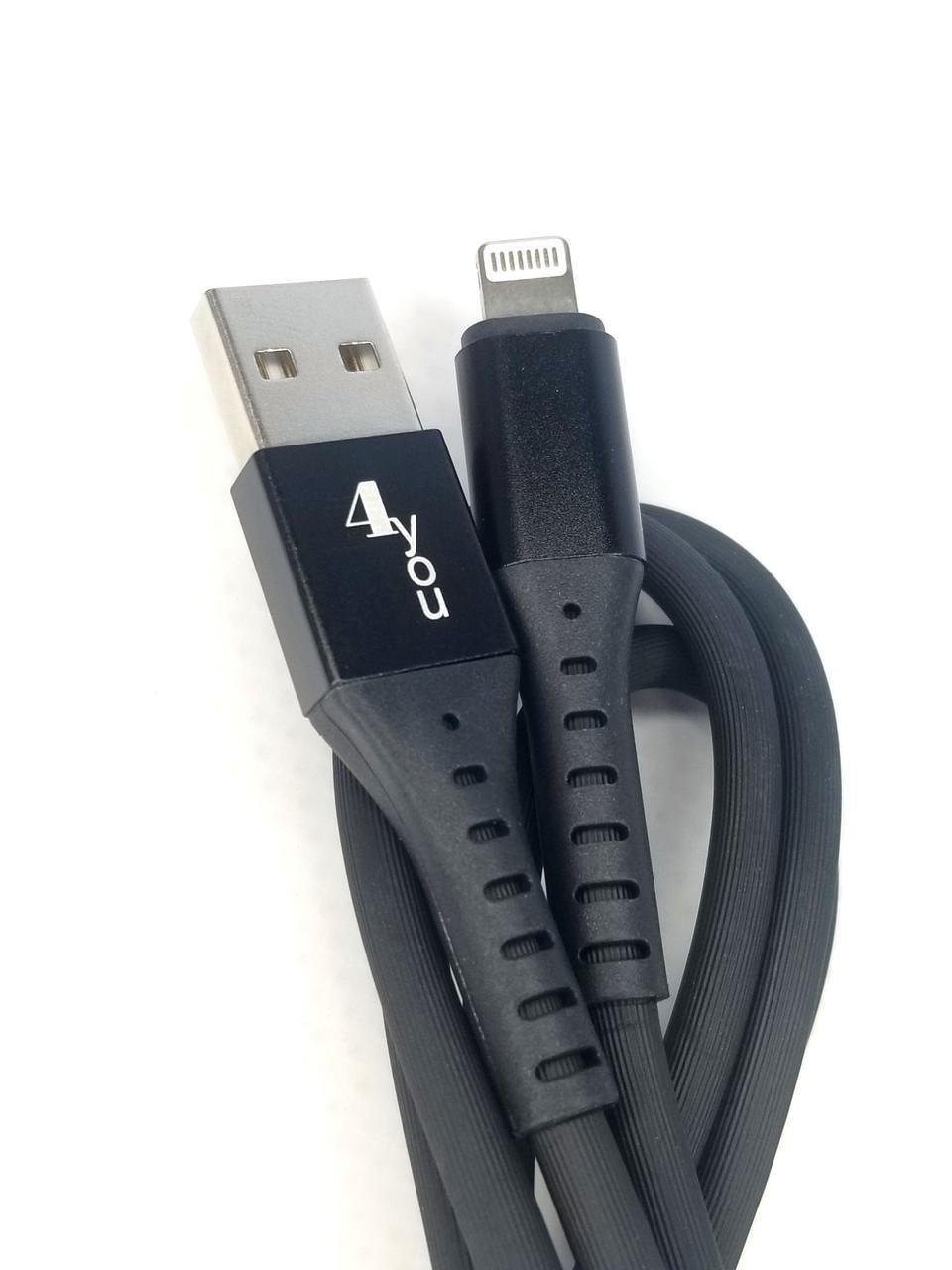 Кабель 4you USB-Lightning Telon 2.1A Черный