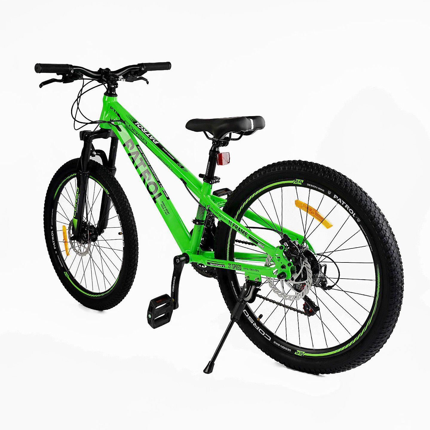 Велосипед горный подростковый Corso Patrol 24" Салатовый - фото 3 Велосипед горный подростковый Corso Patrol 24" Салатовый - фото 3