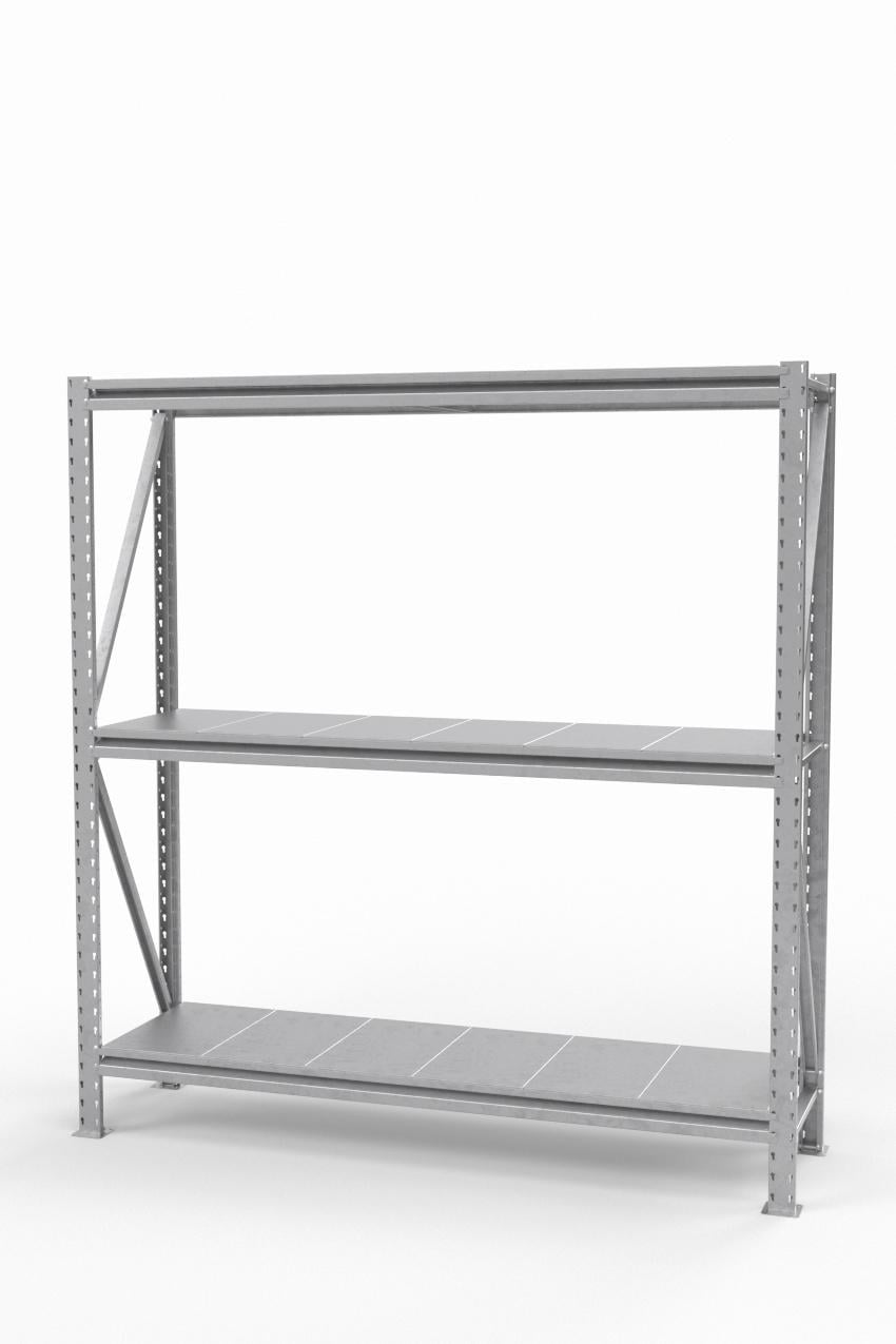 Стеллаж металлический оцинкованный SN 3 полки 2000х2100х800 мм