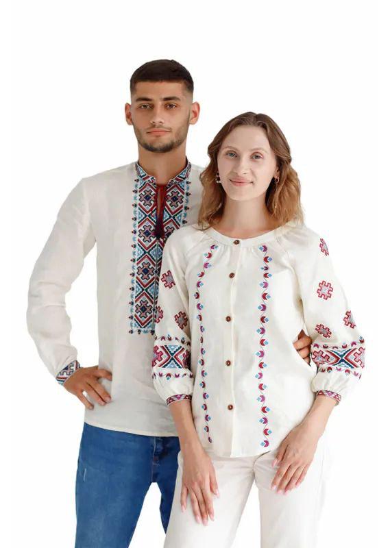 Вишиванка чоловіча р. 48 Молочний (556) - фото 6