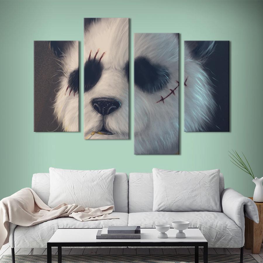 Картина на холсте Крутая панда с сигаретой 129x90 см (1483-42)