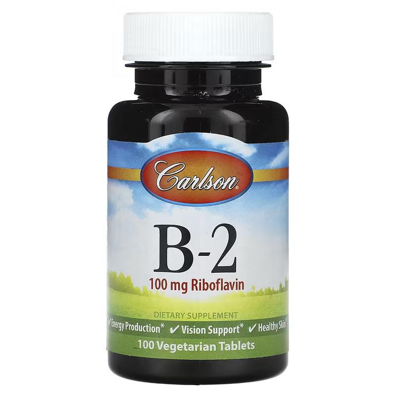 Витамин В2 Carlson Vitamin B-2, 100 mg, 100 таблеток