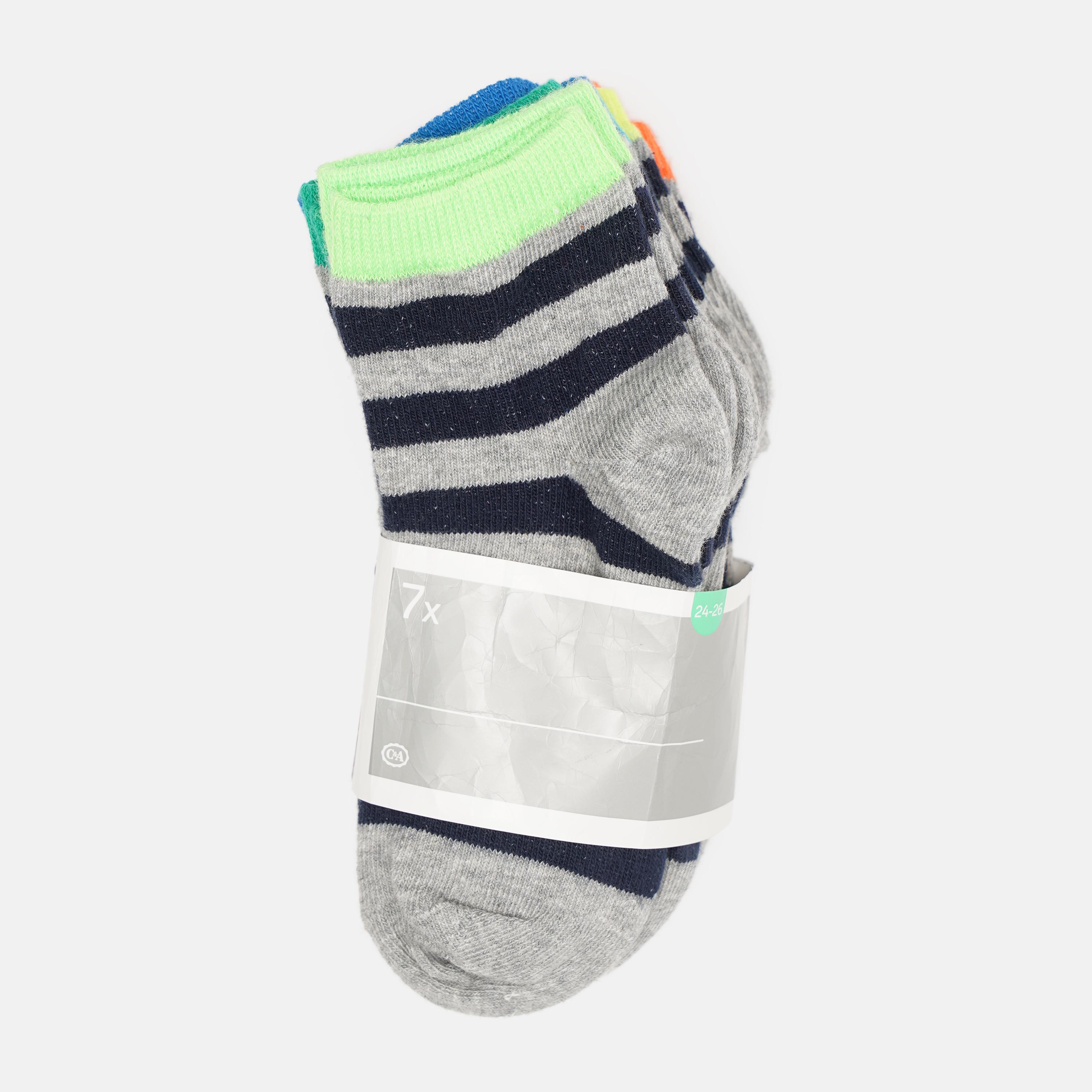Носки C&A полоска р. 27-30 7 шт. Серо-синий (4185079892518)