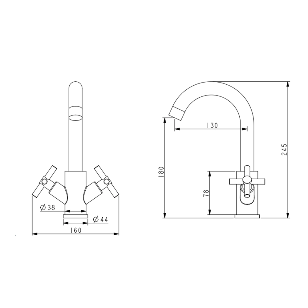 Змішувач для кухні Lidz Wind 161F LDWIN161FNKS46098 двовентильний сатин (SD00052222) - фото 4