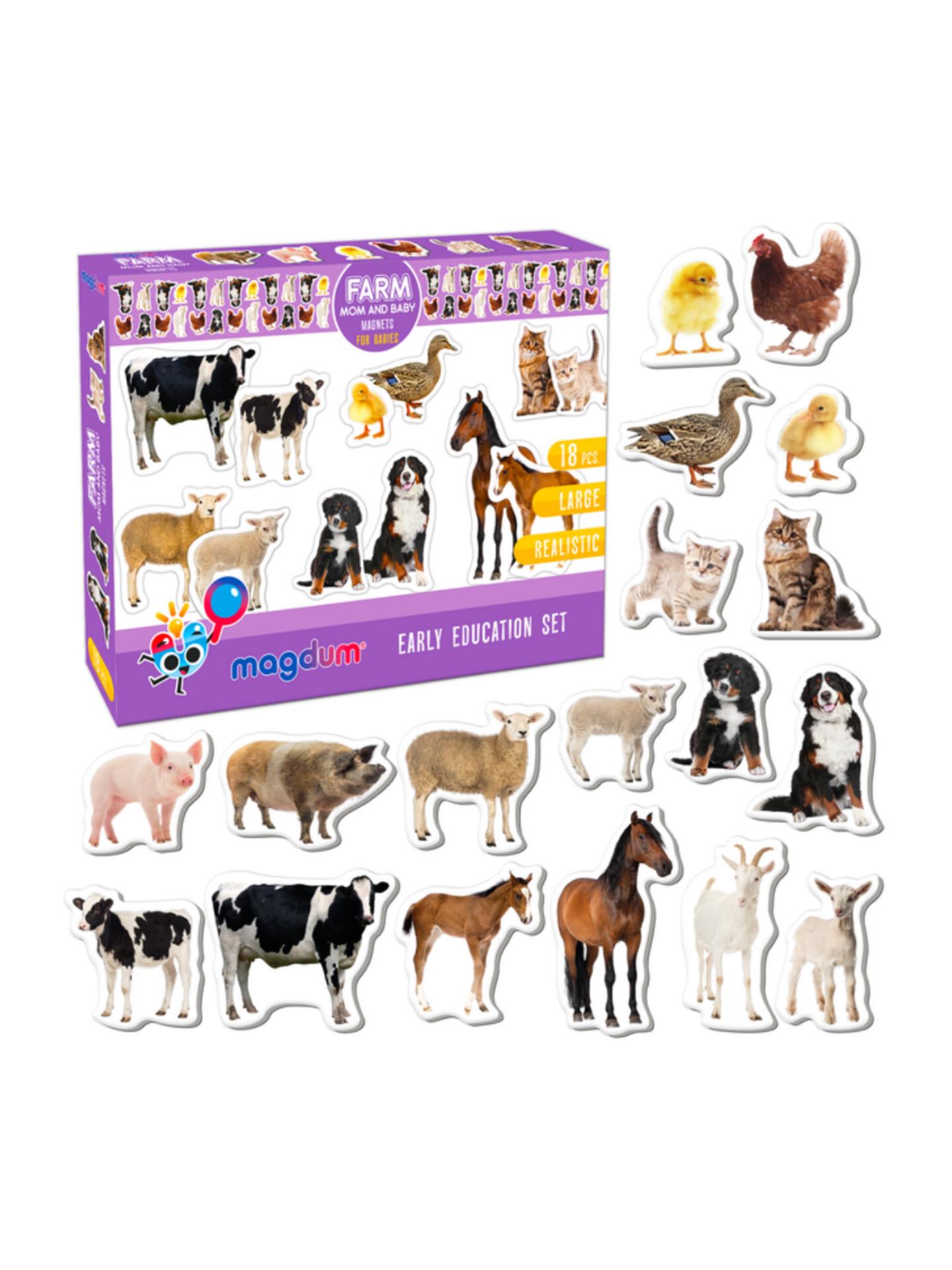 Набір магнітів Magdum ML4031-08 EN Farm Mom and Baby ферма/мама та малята (2104)