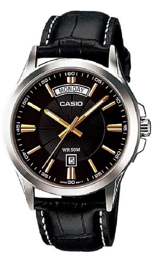 Наручные часы мужские Casio MTP-1381GL-1A d 39 мм Черный (MTP-1381GL-1A)