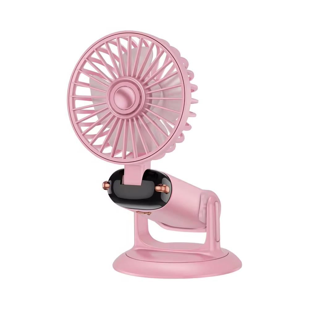 Мини-вентилятор портативный Portable Fan PF-10 USB аккумуляторный 2400 мАч 4в1 Розовый (SS-102)