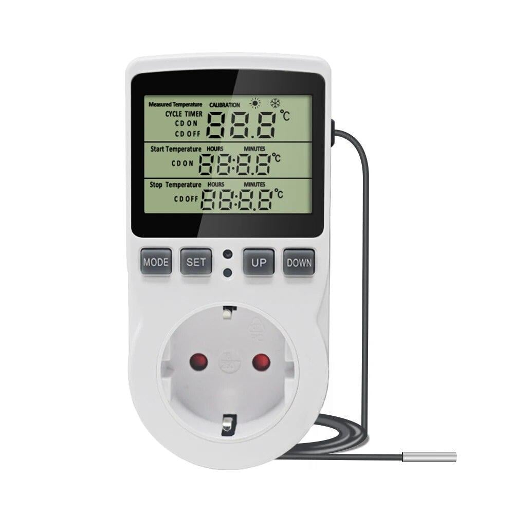 Автоматичний цифровий терморегулятор термостат у розетку з функцією програмування
