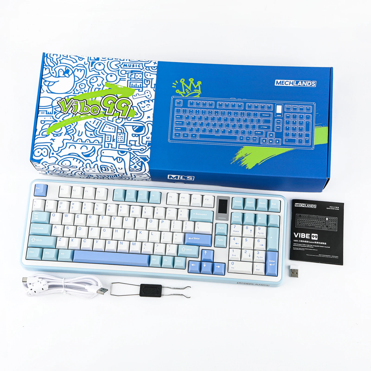 Клавиатура беспроводная MechLands Vibe99 Blue/White (2000201) - фото 10 Клавиатура беспроводная MechLands Vibe99 Blue/White (2000201) - фото 10