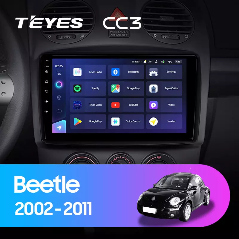 Автомагнітола штатна Teyes CC3 для Volkswagen Beetle A4 2002-2011 Android C3 6+128G Wi-Fi+4G (1682260349) - фото 2