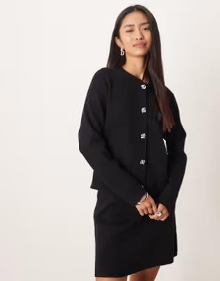 Кардиган женский Vila вязаный ребристый с коваными пуговицами S (14086902) - фото 2