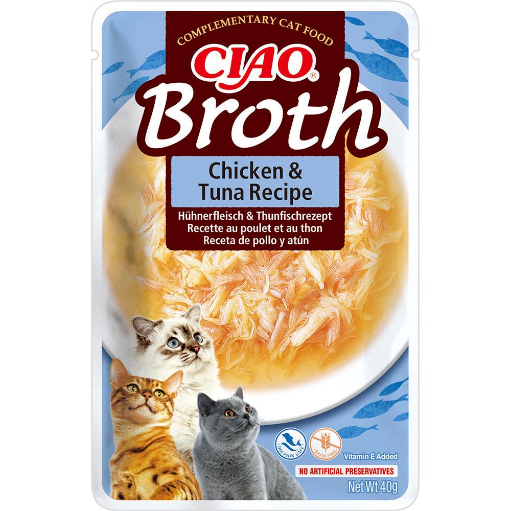 Корм влажный для кошек Inaba CIAO Broth с тушеной курицей и тунцем в бульоне 40 г (1928511185)
