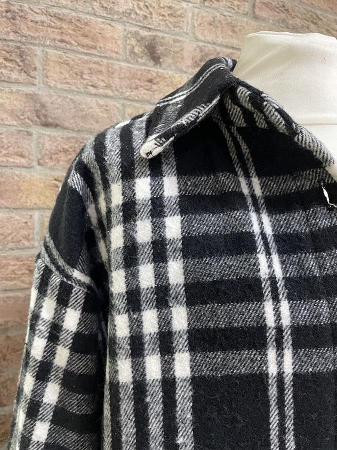 Рубашка детская теплая Клетка 0409-02 140 см Черный - фото 2