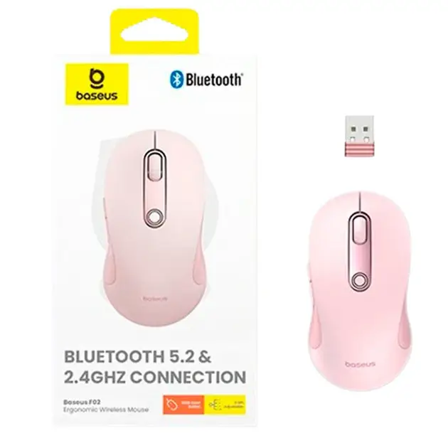 Миша бездротова BASEUS F02 Ergonomic Wireless Mouse B01055505411-01 Pink - фото 5