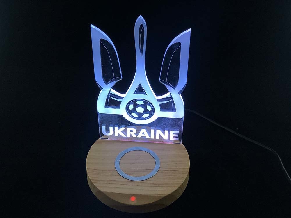 Светильник 3D с беспроводной зарядкой 10W WX-02 Герб