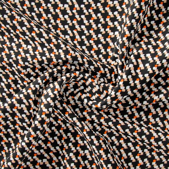 Ткань плательная IDEIA Креп Мадагаскар V-36/1 геометрия/калейдоскоп 1,5 м Черный (2200004212937)