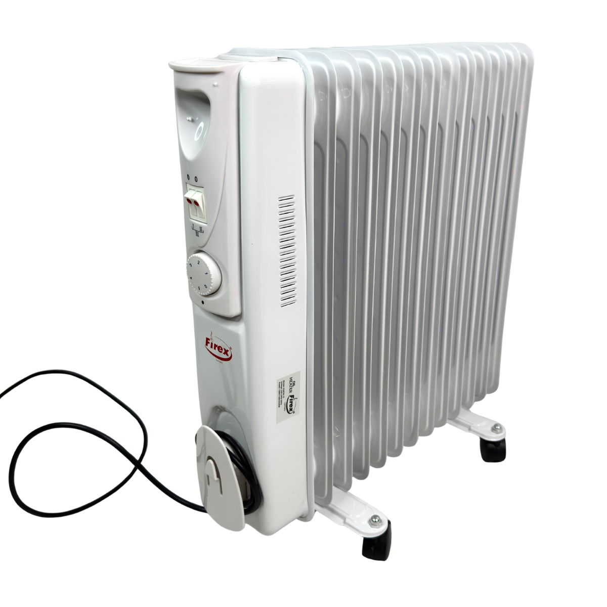 Масляный обогреватель Firex на колесах с термостатом 2500 Вт 13 секций Белый (WXRF-2500)