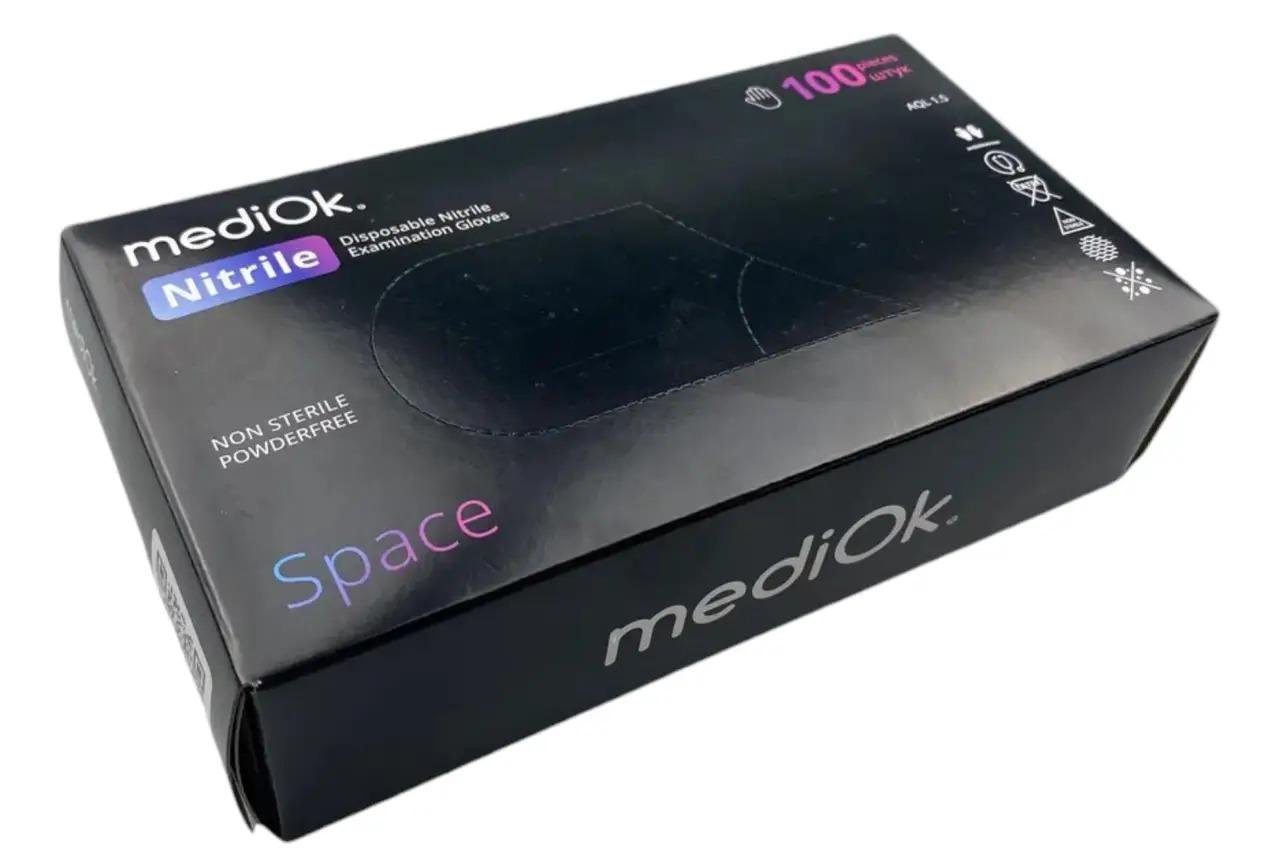 Перчатки нитриловые MediOk Nitrile Space нестерильные S 100 шт. Черный (26862211)