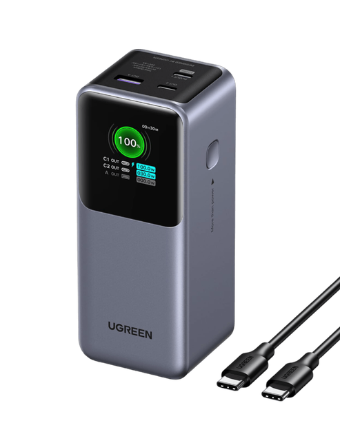 Повербанк PB721 Ugreen Nexode 130W 20000mAh для ноутбука MacBook/Starlink Mini/PD3 Gray (MK001101)