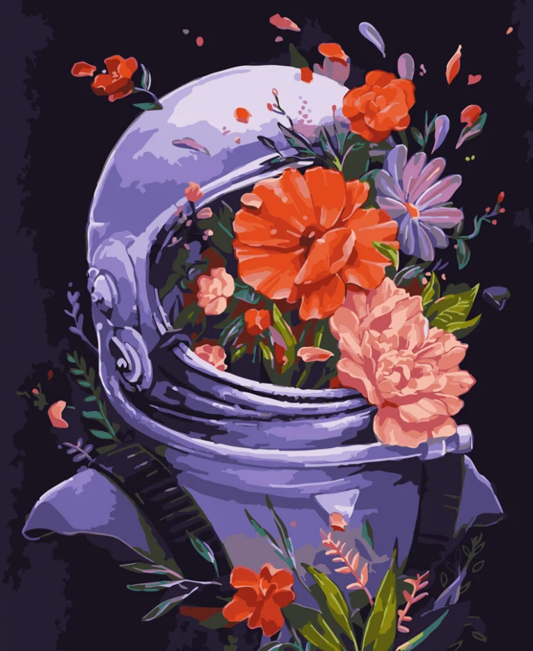 Картина за номерами Strateg Космічні квіти 40x50 см (GS419)