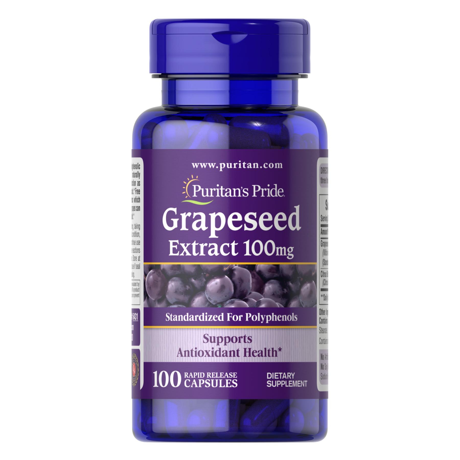 Натуральная добавка Grapeseed Extract 100 mg 100 caps (100-36-0431584-20)