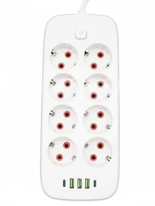 Удлинитель сетевой Power Socket 8 розеток и 3 USB 2500W 5 м (2104618792) Удлинитель сетевой Power Socket 8 розеток и 3 USB 2500W 5 м (2104618792)