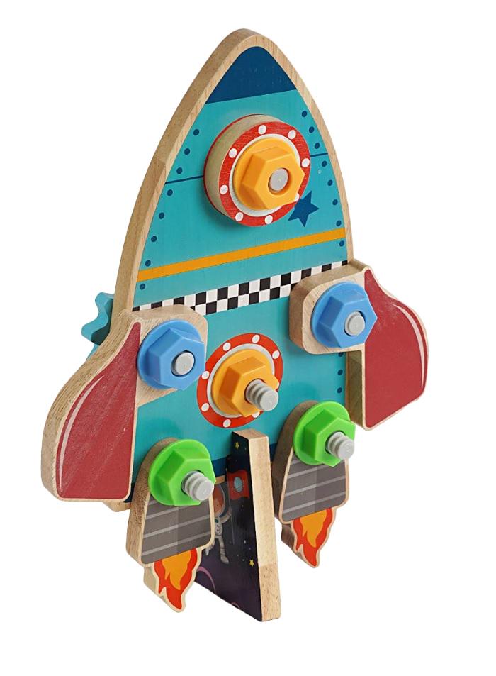 Бизиборд WENYI Космическая ракета/отвертка/гаечный ключ/шестерни/болтики Multicolor (152634)