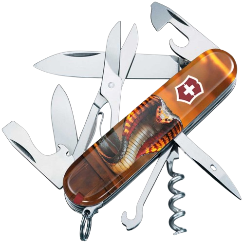 Нож складной многофункциональный Victorinox CLIMBER ZODIAC Пламенная кобра 16 функций 91x27x18 мм (Vx13703_Z4250pk)