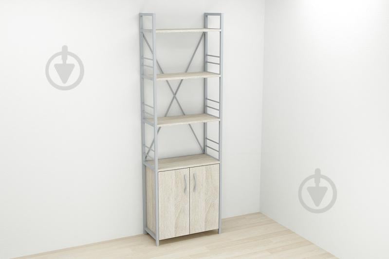 Этажерка 4/60 Ferrum-decor Серии Конект с тумбой  179x60x28 Серый ДСП Сонома (FD1080)