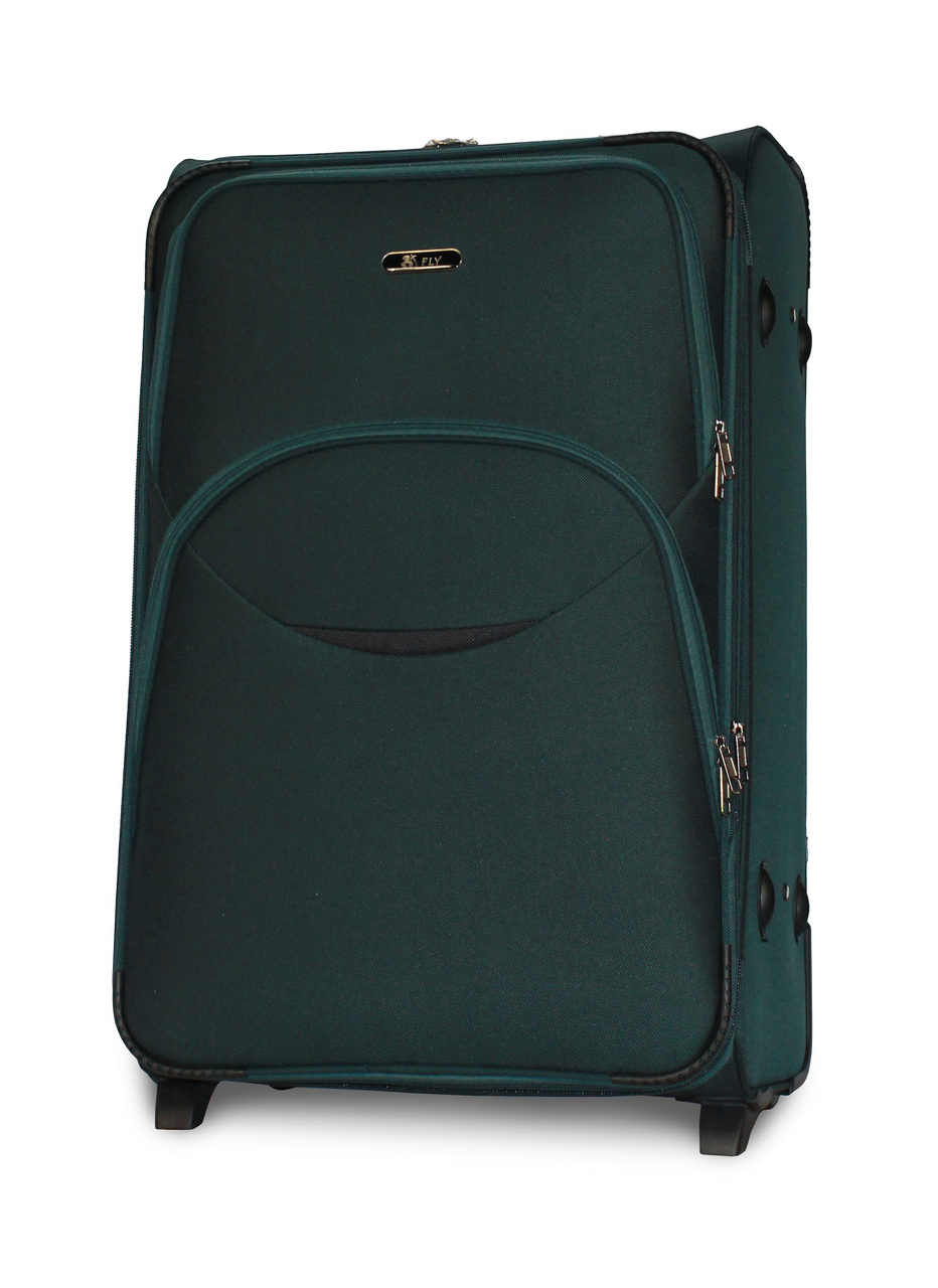 Чемодан тканевый Fly 1708 большой на 2 колесах 74х48х30 см 90 л Темно-зеленый
