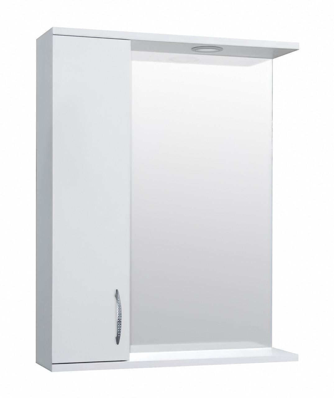 Зеркало с пеналом МАКСИ-МЕбель карниз с подсветкой Белый гладкий (10957)