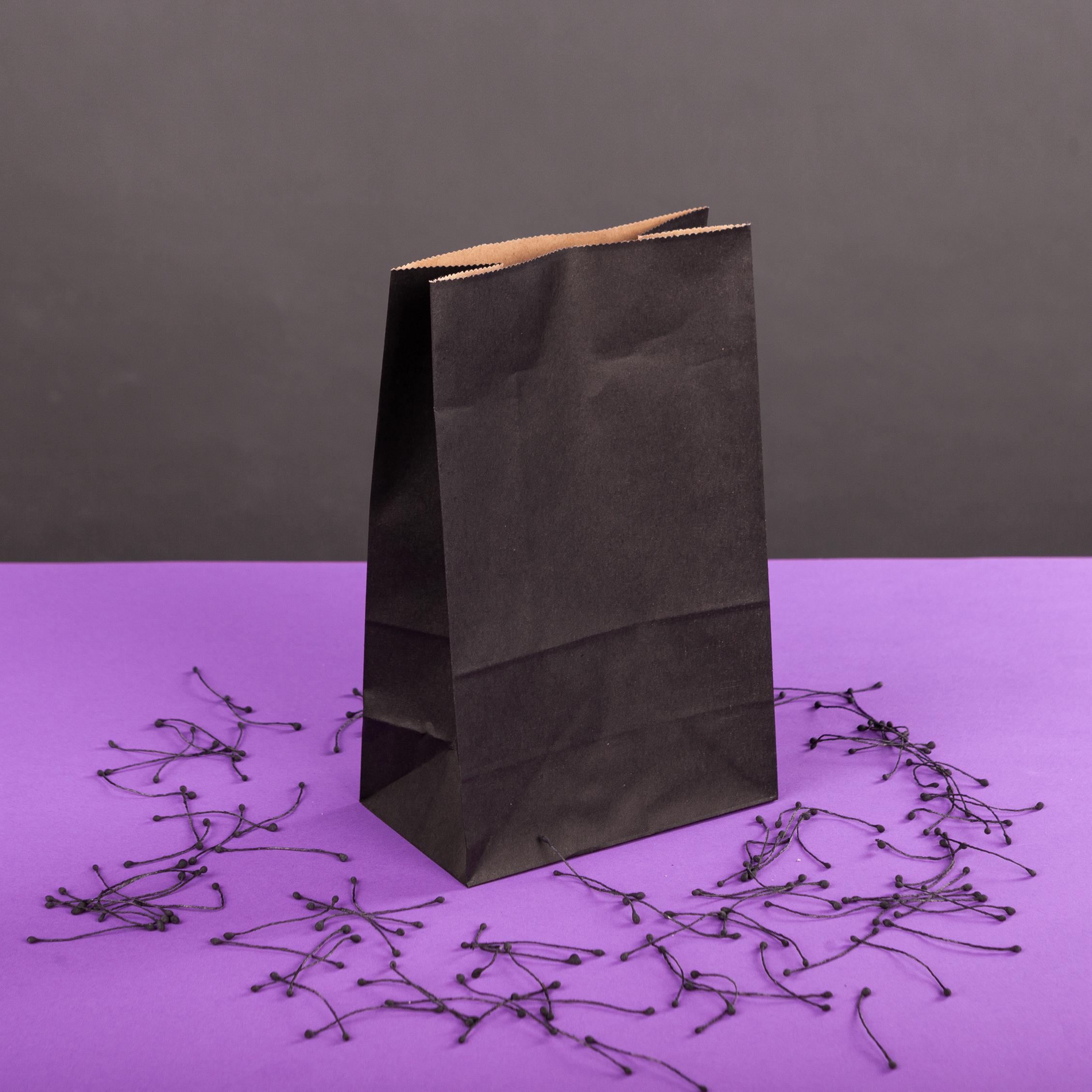 Пакет подарунковий паперовий з плоским дном крафт 30 шт. 150х90х240 мм Чорний - фото 3 Пакет подарунковий паперовий з плоским дном крафт 30 шт. 150х90х240 мм Чорний - фото 3