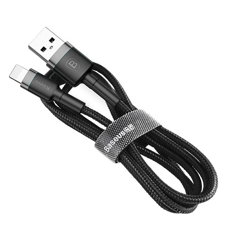 Кабель Baseus Cafule USB 2,0 to Lightning 1,5A 2 м Черный (CALKLF-CG1)