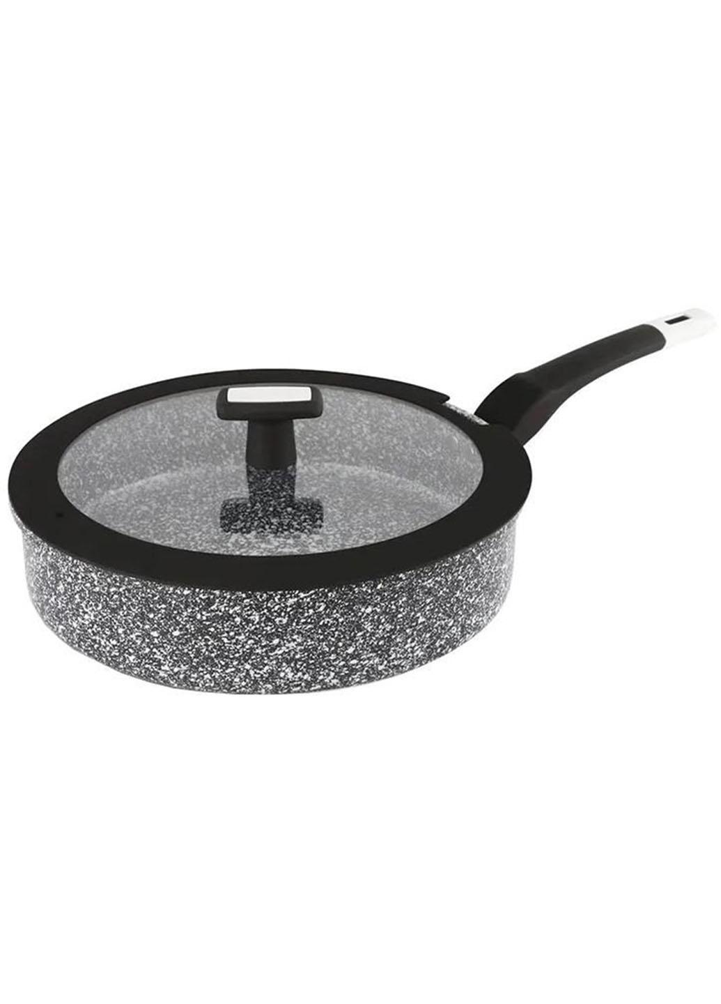 Сковорода - сотейник с крышкой Edenberg с антипригарным гранитным покрытием 28 см 3,8 л Черный (3325А)