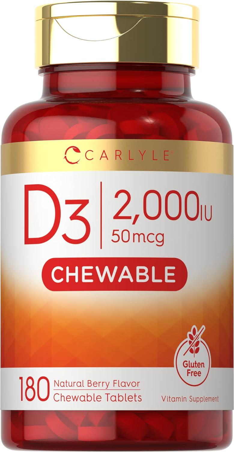Витамин D3 Carlyle Nutritionals Vitamin D3 2000 IU Natural Berry 180 chewable tablets