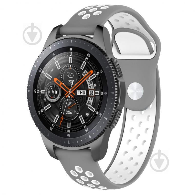 Ремешок BeWatch sport-style для Samsung Galaxy Watch 46мм | Samsung Gear S3 Серо-Белый (1020142)