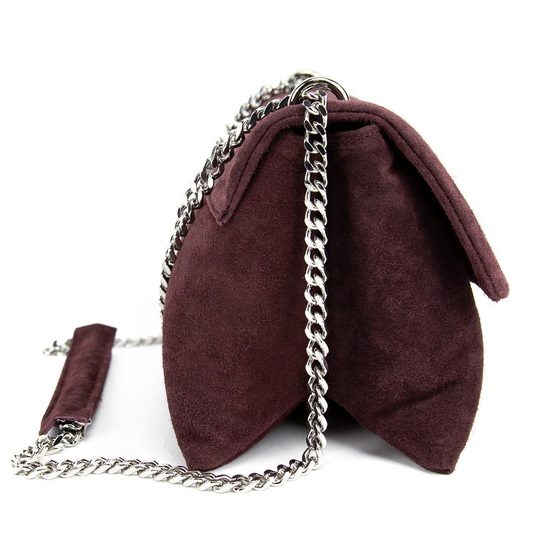 Женская сумка кросс-боди Royal Bag F-IT-8545BO замшевая на цепочке Бордовый (8088) - фото 5 Женская сумка кросс-боди Royal Bag F-IT-8545BO замшевая на цепочке Бордовый (8088) - фото 5