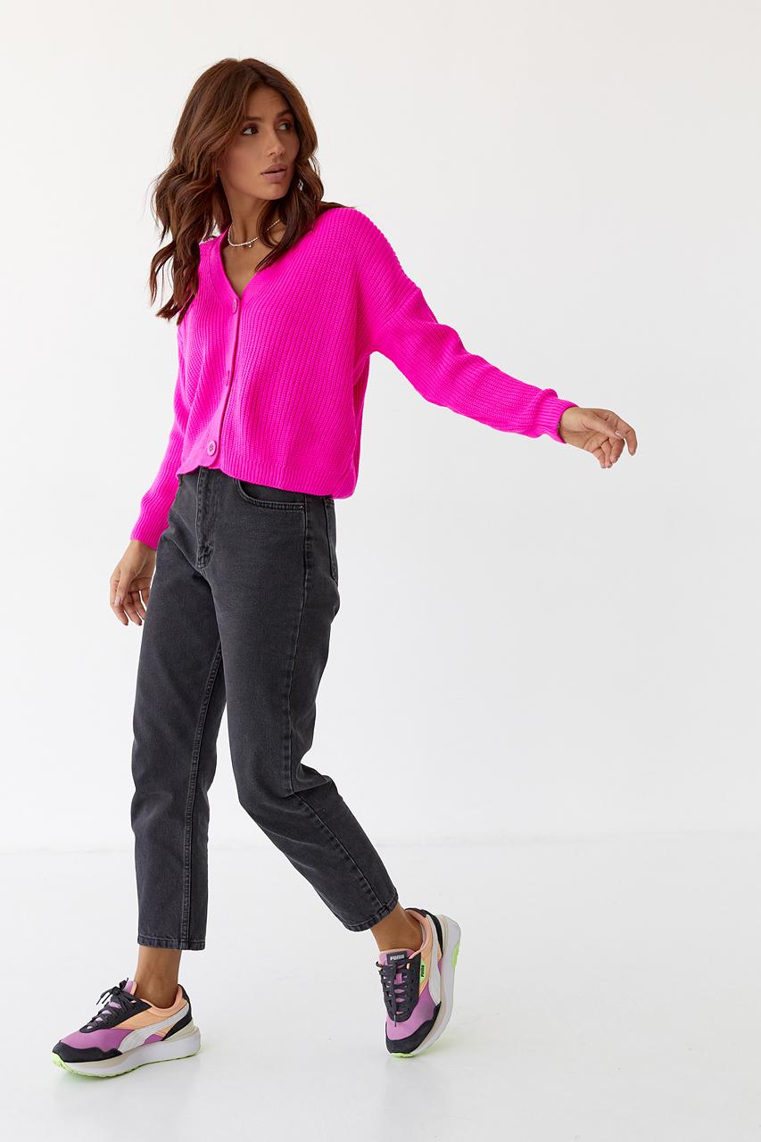 Кардиган укорочений S Рожевий (9528107) - фото 6 Кардиган укорочений S Рожевий (9528107) - фото 6