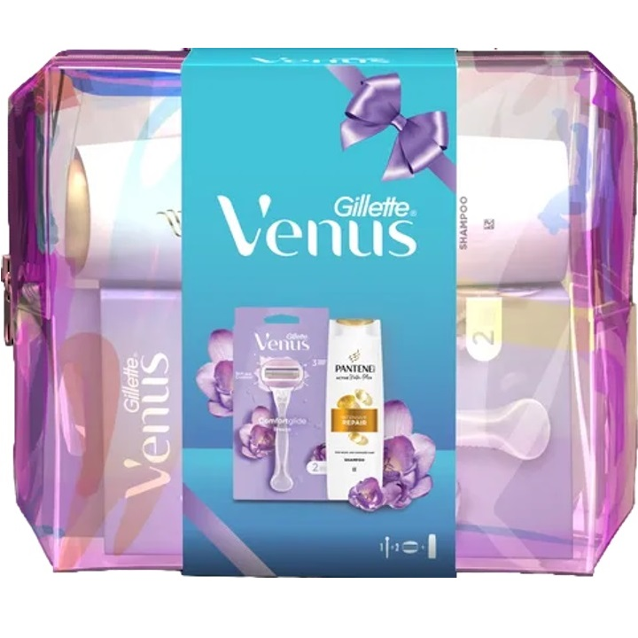 Подарунковий набір GILLETTE Venus Breeze бритва/2 касети/шампунь Pantene 250 мл (8700216617581)