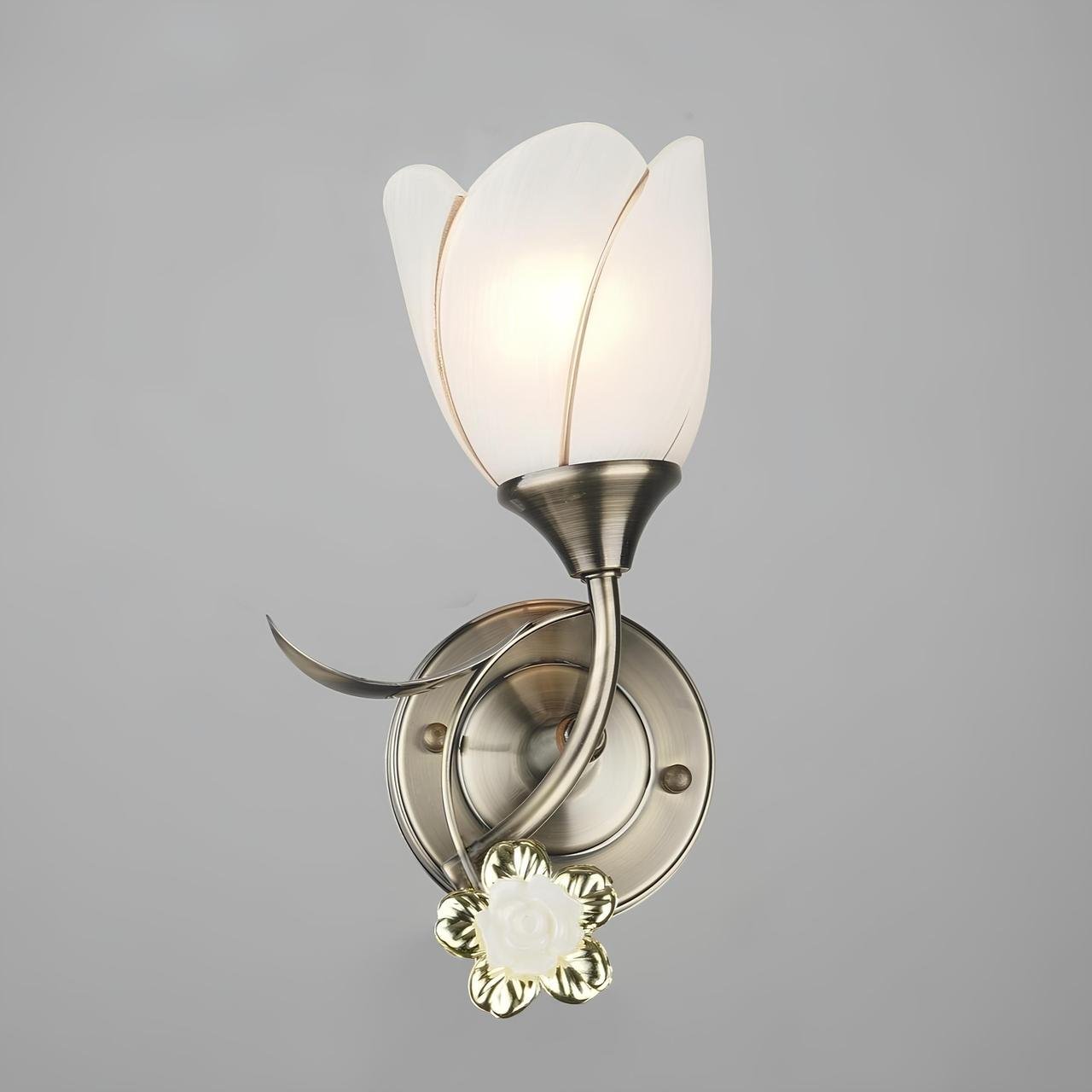 Бра Sirius зі скляним плафоном під одну лампу Е27 Бронзовий (B N1508/1W AB)