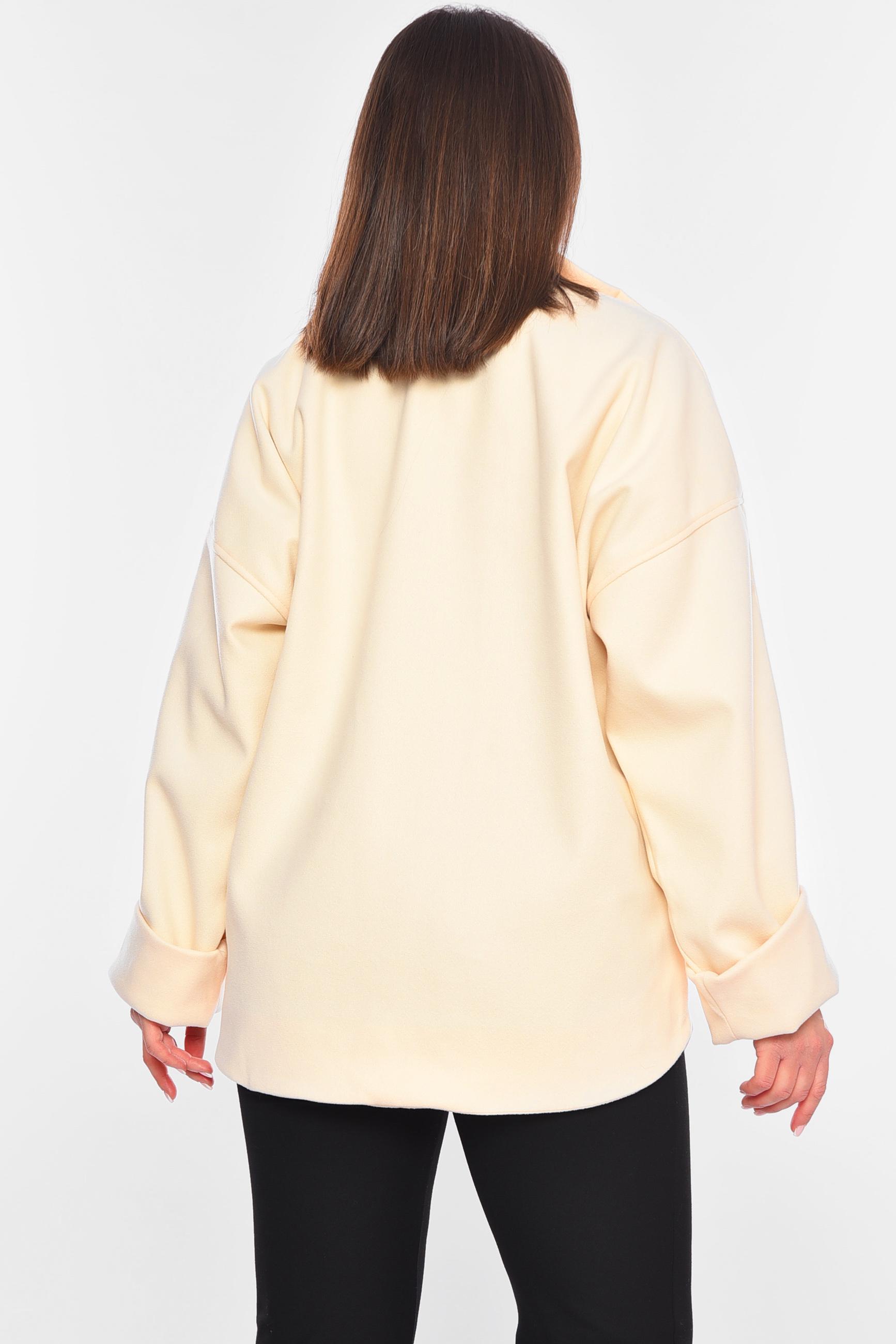 Женское пальто демисезонное р. 50-52 Бежевый (198386) - фото 3