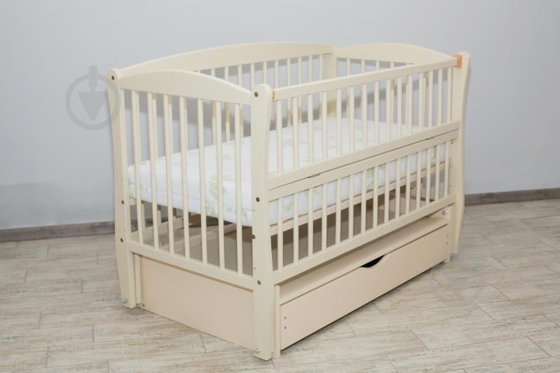 Ліжко дитяче Дубик-М Еліт 2 на шарнірах з підшипником + ящик + відкидна боковина слонова кістка